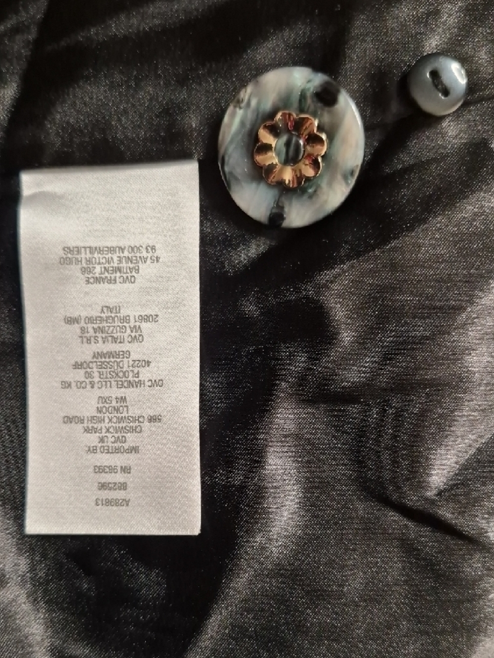 Dennis Basso Vintage  Black Floral Button-Front Trench Coat - Picture 12 of 14
